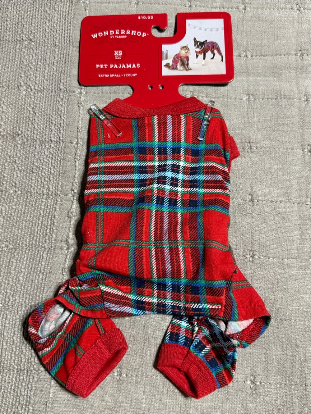 New Pet Wondershop Christmas Plaid Pajamas XS